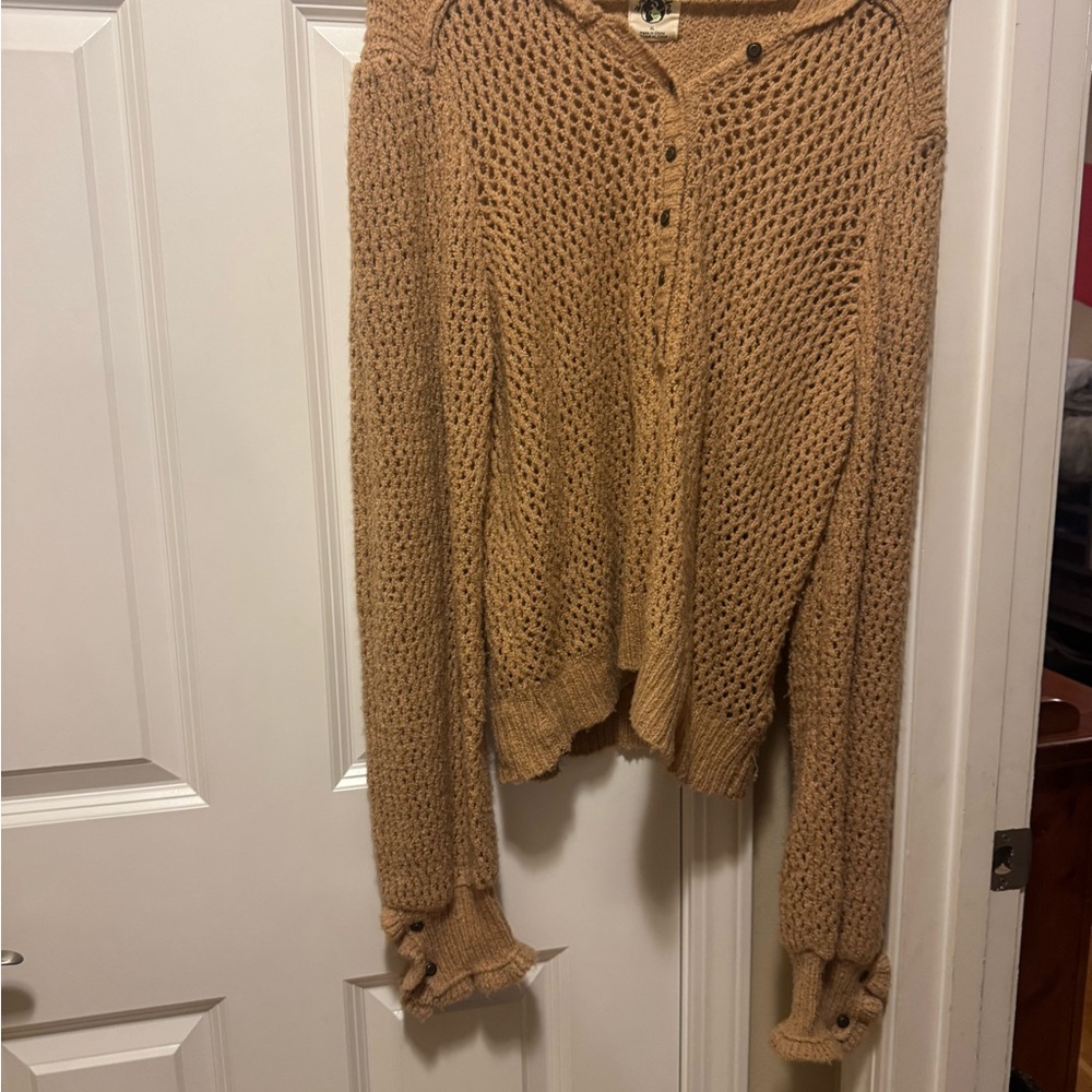 We The Free Tan Knit Cardigan